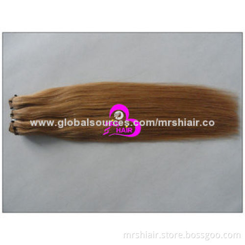20-inch Light Brown Straight Weighs 100g Indian Micro Ez Weft Hair